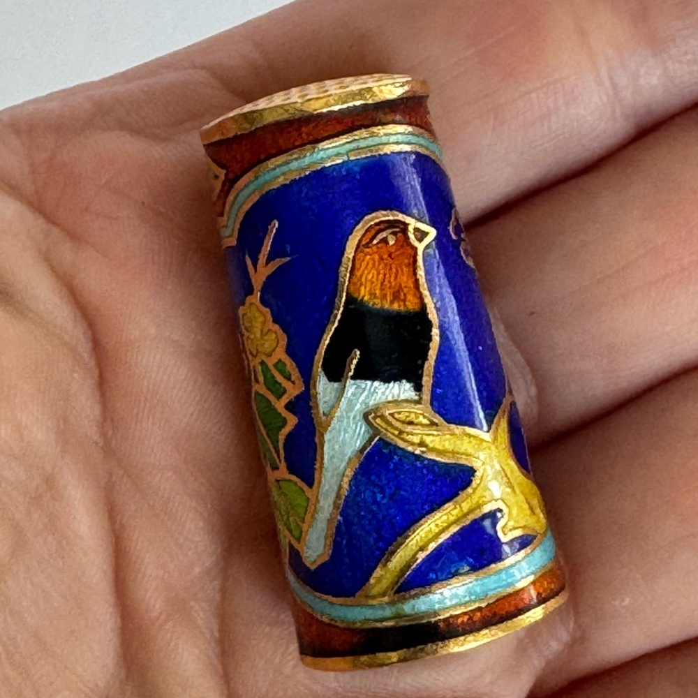 Vintage Cloisonné Tall Thimble‎  Tibet
